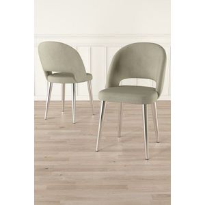 Sada židlí (4 kusy) Pane - Cream, Chrome obraz