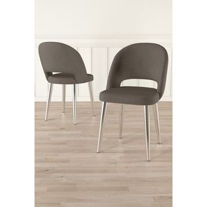 Sada židlí (4 kusy) Pane - Cappuccino, Chrome obraz