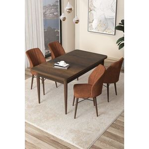 Dining Table & Chairs Set (5 Pieces) Arp - Baroque, Tile Red obraz