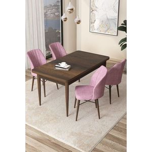 Dining Table & Chairs Set (5 Pieces) Arp - Baroque, Pink obraz
