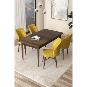 Dining Table & Chairs Set (5 Pieces) Arp - Baroque, Mustard obraz