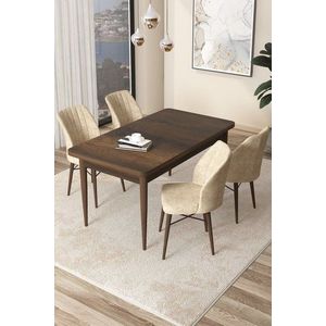 Dining Table & Chairs Set (5 Pieces) Arp - Baroque, Cream obraz