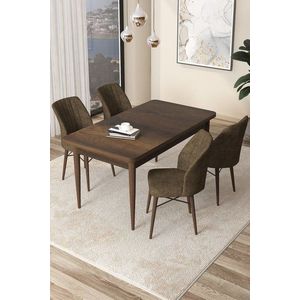 Dining Table & Chairs Set (5 Pieces) Arp - Baroque, Brown obraz