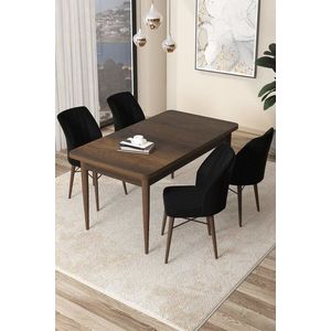 Dining Table & Chairs Set (5 Pieces) Arp - Baroque, Black obraz