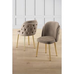 Sada židlí (4 kusy) Axle - Cappuccino, Gold obraz