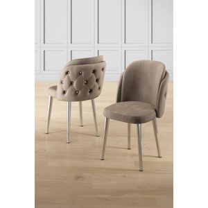 Sada židlí (4 kusy) Axle - Cappuccino, Chrome obraz