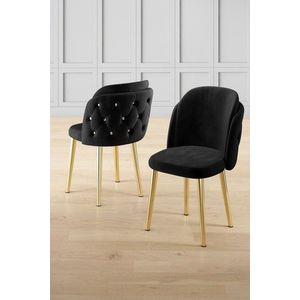 Sada židlí (4 kusy) Axle - Black, Gold obraz