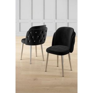 Sada židlí (4 kusy) Axle - Black, Chrome obraz