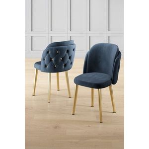 Sada židlí (4 kusy) Axle - Anthracite, Gold obraz