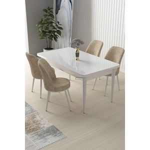 Dining Table & Chairs Set (5 Pieces) Nil - White, Cream obraz