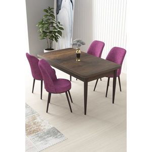 Dining Table & Chairs Set (5 Pieces) Nil - Baroque, Purple obraz