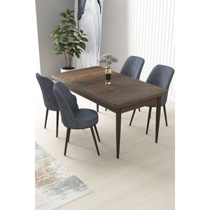 Dining Table & Chairs Set (5 Pieces) Nil - Baroque, Fume obraz