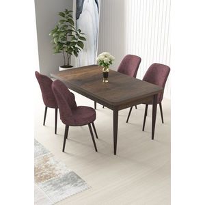 Dining Table & Chairs Set (5 Pieces) Nil - Baroque, Dusty Rose obraz