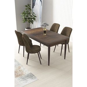 Dining Table & Chairs Set (5 Pieces) Nil - Baroque, Brown obraz