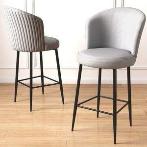 Bar Stool Set (4 Pieces) Uras - Grey, Black obraz