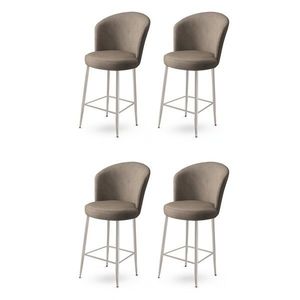 Bar Stool Set (4 Pieces) Fora - Cappuccino, Chrome obraz