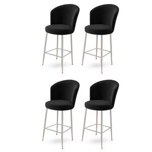 Bar Stool Set (4 Pieces) Fora - Black, Chrome obraz