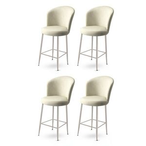 Bar Stool Set (4 Pieces) Alte - Cream, Chrome obraz