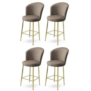 Bar Stool Set (4 Pieces) Alte - Cappuccino, Gold obraz