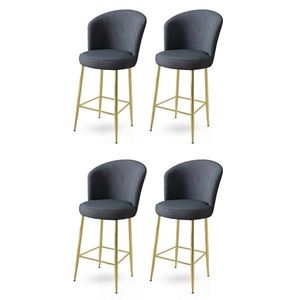 Bar Stool Set (4 Pieces) Alte - Anthracite, Gold obraz