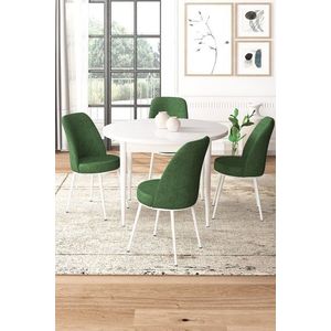 Dining Table & Chairs Set (5 Pieces) Tor - White, Khaki obraz