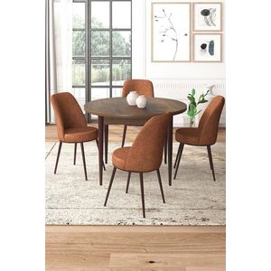 Dining Table & Chairs Set (5 Pieces) Tor - Baroque, Tile Red obraz