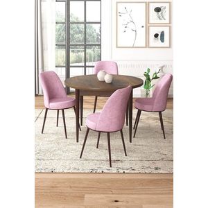Dining Table & Chairs Set (5 Pieces) Tor - Baroque, Pink obraz