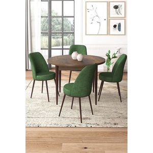 Dining Table & Chairs Set (5 Pieces) Tor - Baroque, Khaki obraz