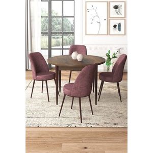 Dining Table & Chairs Set (5 Pieces) Tor - Baroque, Dusty Rose obraz