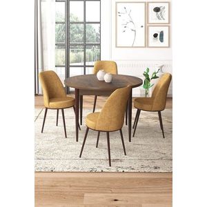 Dining Table & Chairs Set (5 Pieces) Tor - Baroque, Cappuccino obraz