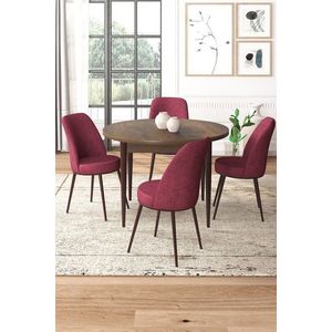 Dining Table & Chairs Set (5 Pieces) Tor - Baroque, Burgundy obraz