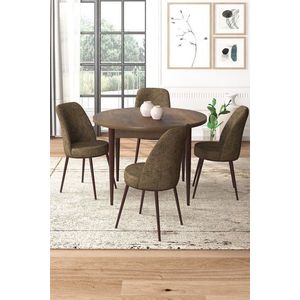 Dining Table & Chairs Set (5 Pieces) Tor - Baroque, Brown obraz