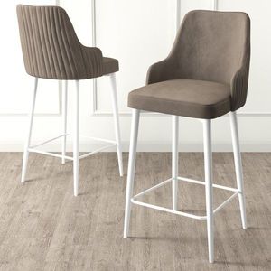 Bar Stool Set (4 Pieces) Enox - Cappuccino, White obraz