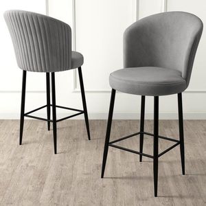 Bar Stool Set (4 Pieces) Alte - Grey, Black obraz