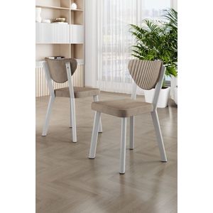 Sada židlí (4 kusy) Arfe - Cappuccino, White obraz