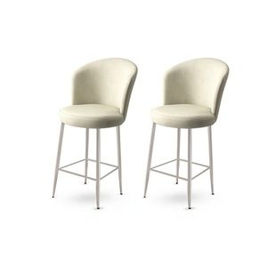 Bar Stool Set (2 Pieces) Fora - Cream, Chrome obraz