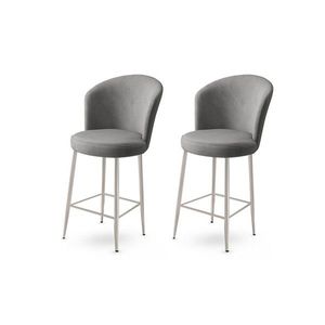 Bar Stool Set (2 Pieces) Alte - Cream, Chrome obraz