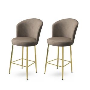 Bar Stool Set (2 Pieces) Alte - Cappuccino, Gold obraz