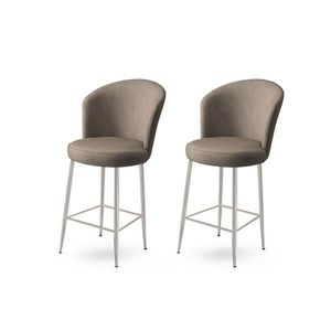 Bar Stool Set (2 Pieces) Alte - Cappuccino, Chrome obraz