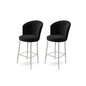 Bar Stool Set (2 Pieces) Alte - Black, Chrome obraz