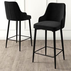 Bar Stool Set (2 Pieces) Enox - Black obraz