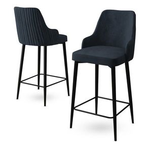 Bar Stool Set (2 Pieces) Enox - Anthracite, Black obraz