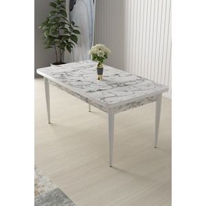 Jídelní stůl Nil - White Marble, White obraz