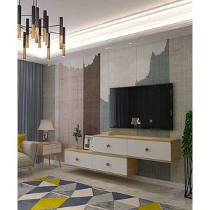 TV stolek Zuzu Double - Sapphire Oak, White obraz