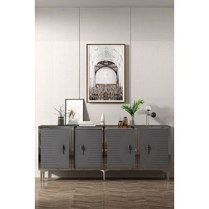 Konzolový stolek Tuna 180 - Anthracite, Silver obraz