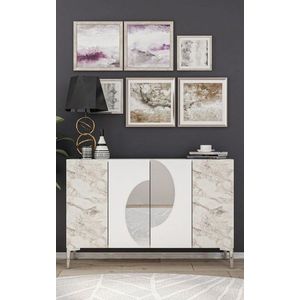 Konzolový stolek Afra KM120 - White, Silver obraz