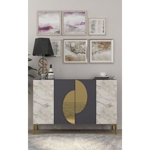 Konzolový stolek Afra KM120 - Anthracite, Gold obraz