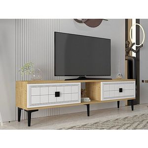 TV stolek Yuka 150 - Sapphire Oak, White obraz