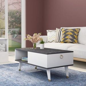 Konferenční stolek Delux - Black, White obraz