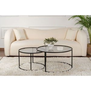 Sada konferenčních stolků Black-Grey-80-60 obraz